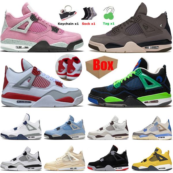 

4 4s jumpman basketball shoes messy room size 50 men women offs white sneakers iv sail blue cactus jack bred sb military black cat