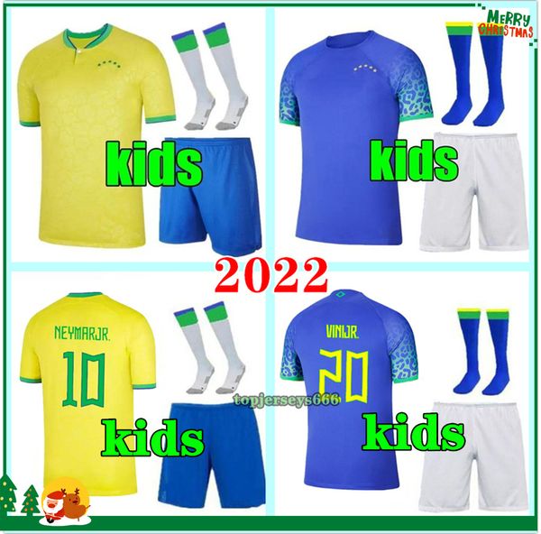 

2022 2023 brazils soccer jersey kids football kit marcelo paqueta coutinho firmino jesus vini jr jerseys kits 22 23 brasils kids shirt and s, Black;yellow