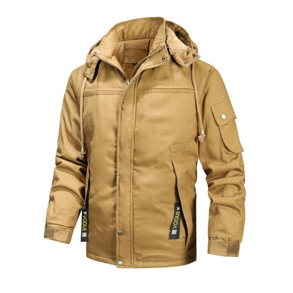 

men's down parkas men military winter thermal fleece tactical jacket outdoors sports hooded coat military softshell hiking outdoor army, Black
