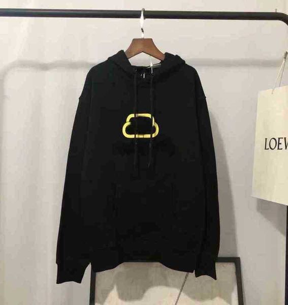 

designer luxury balenciga balancaigass autumn and winter paris golden standard classic lock chain hoodie loose mens and womens, Black