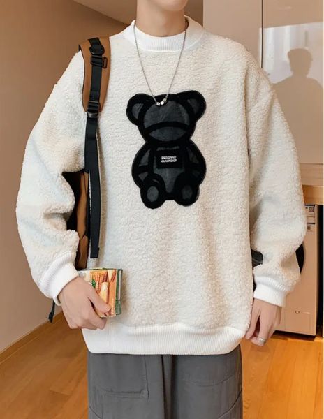 

men's lamb wool sweater / hand wash or professional dry cleans, White;black