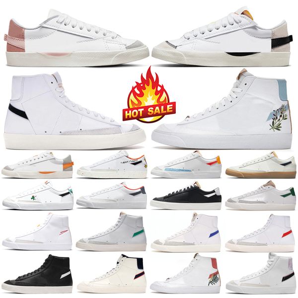 

blazer mid 77 vintage running shoes for men women blazers jumbo low black white indigo multi color pine green first use platform mens traine