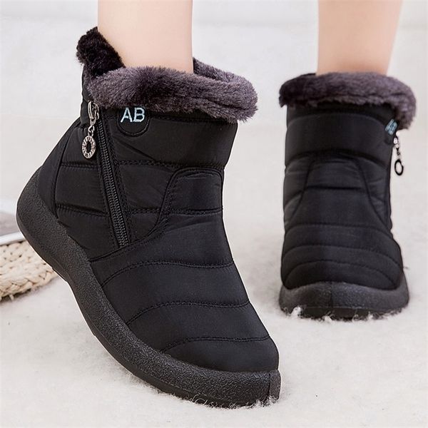 

boots women fashion waterproof snow for winter shoes casual lightweight ankle botas mujer warm black 221007