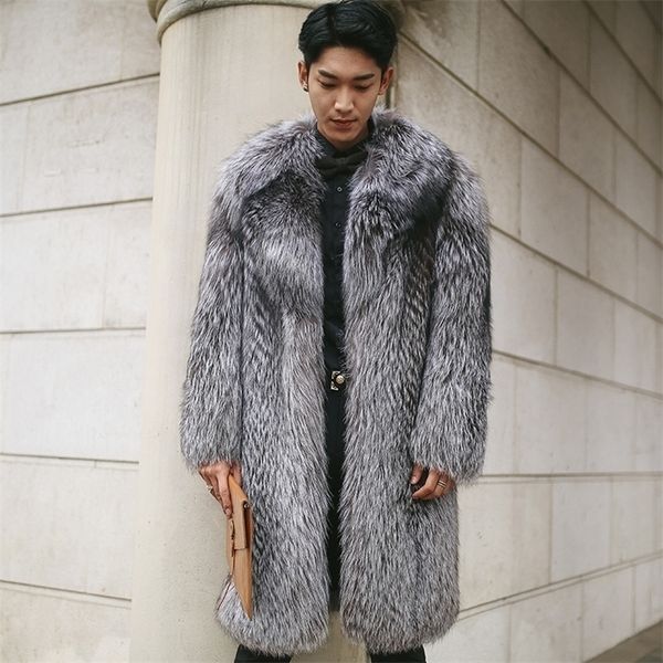 

mens fur faux specials imitation fur coat hair long one body mens european and american large code jacket 2201006, Black