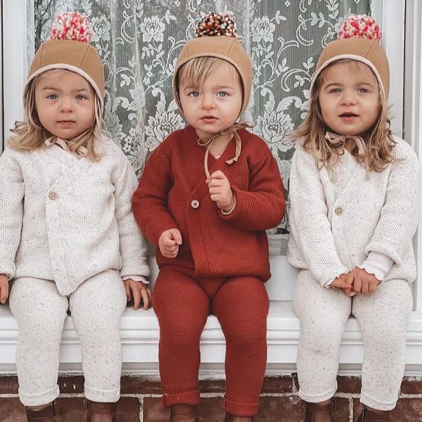 

clothing sets baby girl clothes set fv brand autumn winter born sweater infant outfits boy overall costume ropa de 221007, White