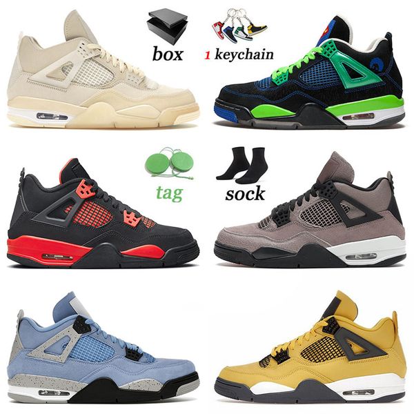 

red thunder 4 4s iv men basketball shoes jumpman sail doernbecher canvas military black cat midnight navy bred cool grey mens women sneakers
