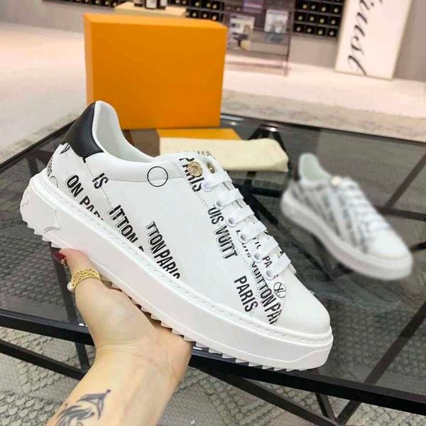 

women designer shoes sneakers trainers loafers leather platform casual shoe printed calfskin thick tread rubber outsole sneaker brands with, Black