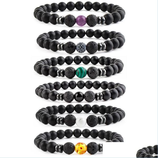 

beaded strands 8mm stone beads chakela bracelet strands beaded minimalist jewelry chain bracelets string bead charm jewellery elasti dhcgj, Black