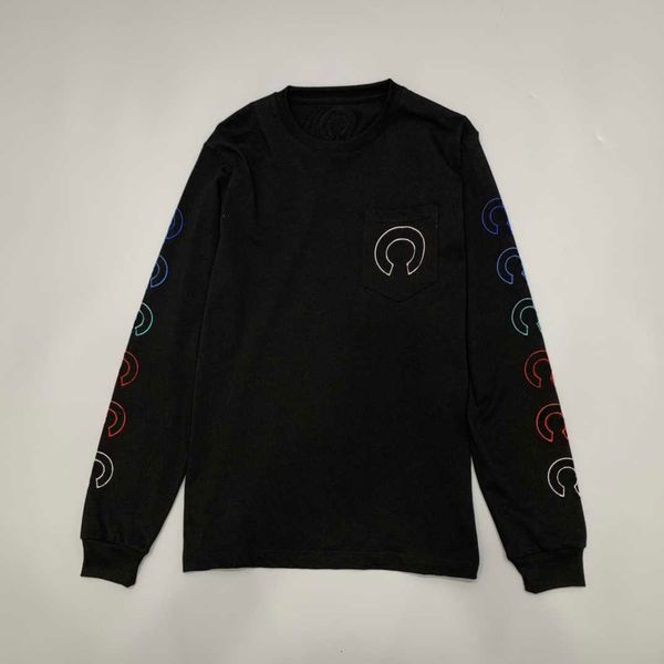 

woman with short sleeves luxury ch mens classic ch t shirt letter pattern multi color printed men long sleeve tees 4 styles, White