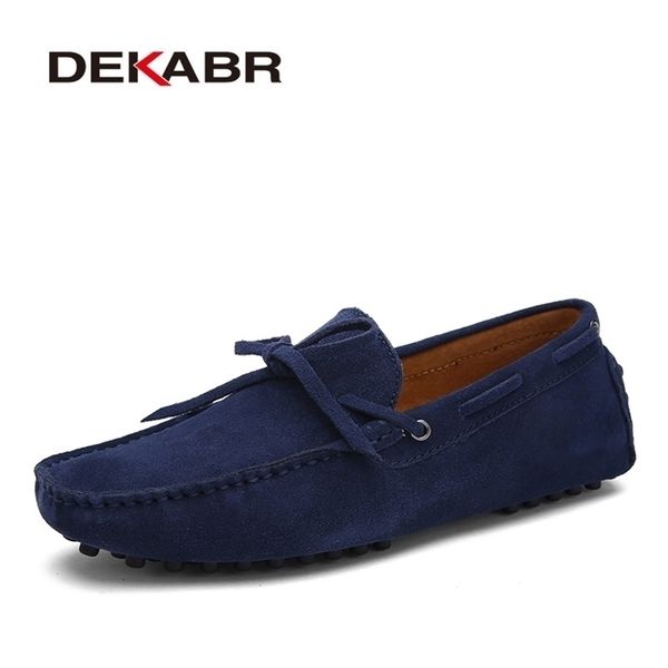 

dress shoes dekabr genuine leather men casual luxury brand mens loafers moccasins breathable slip on black driving size 3549 221006