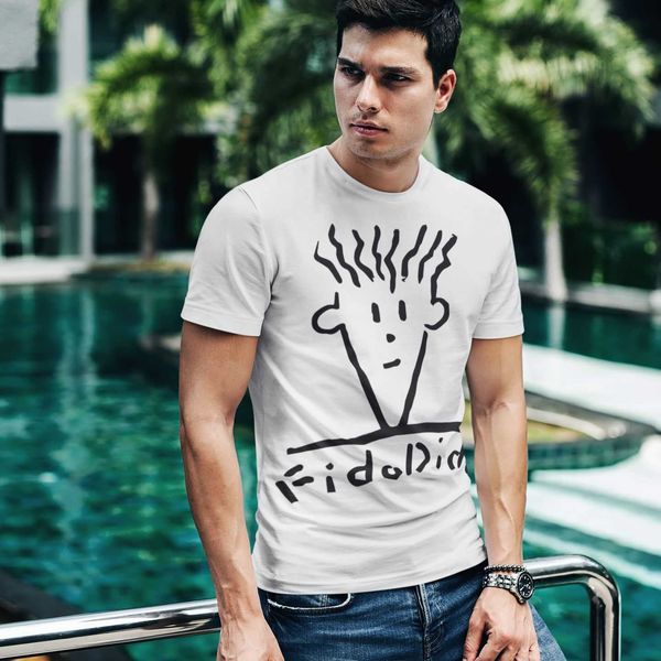 

men's t-shirts fido dido t shirt 90s hip hop dido face vintage t-shirt short sleeve graphic tee shirt 5x basic 100 cotton male funny ts, White;black