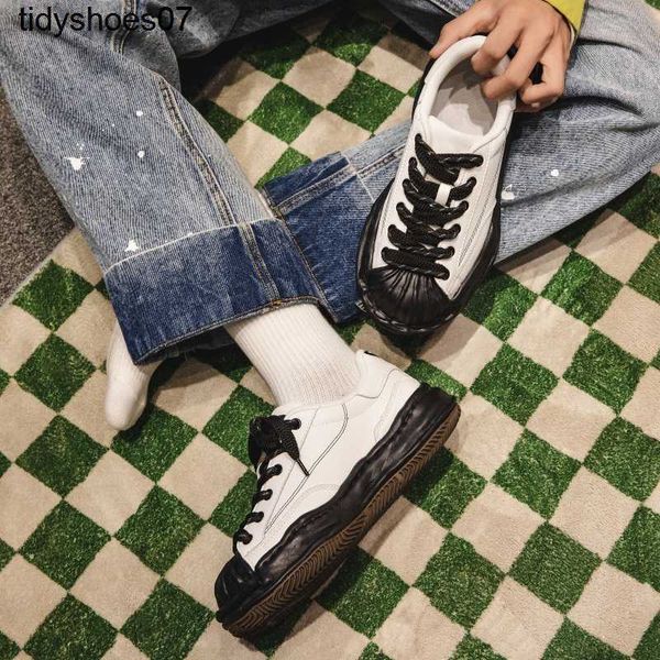 

2022 mihara yasuhiro shell head dissolved shoes thick soles versatile panda network red sports men's shoes, Black