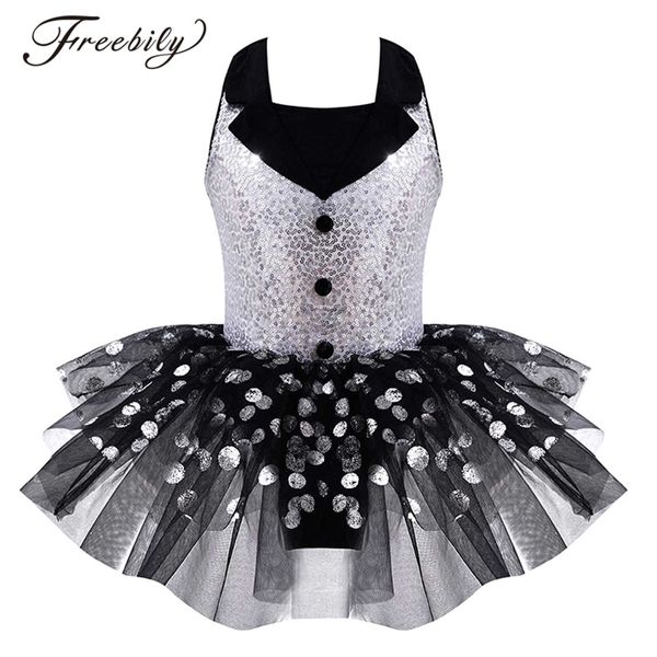 

dancewear kids girl ballet tutu dress for children jazz clothing sequins polka dots costume stage performance 221007, Blue