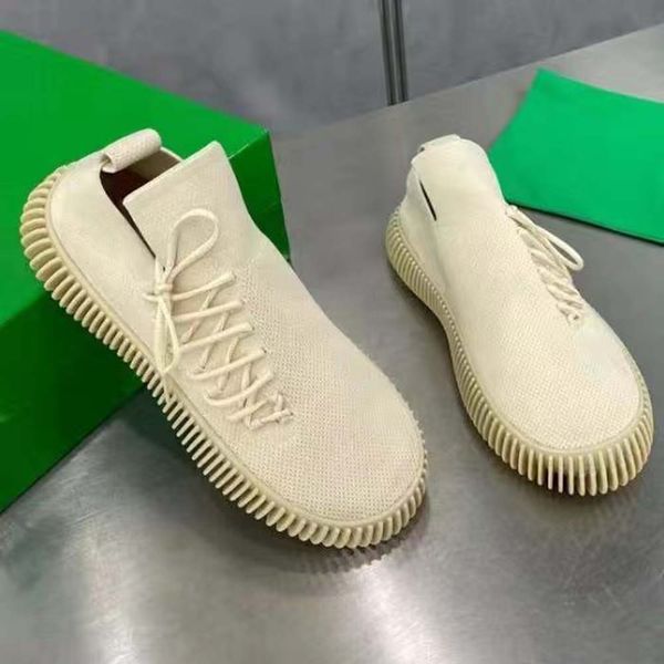 

designer shoes men sneakers women trainers fashion ripple tech knit sneaker casual bottegas lace-up orange black optic white khaki slip a7