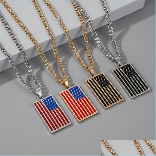 

pendant necklaces u.s.a national flag chain necklace ornaments simplicity originality necklaces stainless steel pendant personality t dhhla, Silver