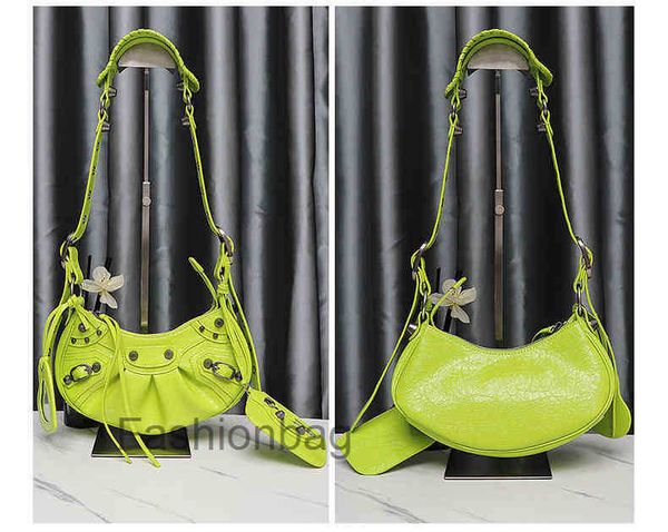

balencaigass bags purses bag designer handbags luxury 22 le cagole rivet locomotive three in one fold crescent oil wax leather underarm