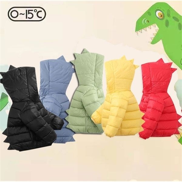 

down coat keaiyouhuo winter cartoon dinosaur children's jacket baby girls warm coats hooded children's clothing from 2 to 6 years, Blue;gray