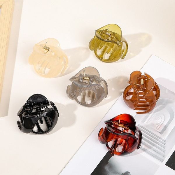 

fashion boutique jelly color geometric hollow barrettes hairpins for women girl clamp hair accessorie headwear, Slivery;white