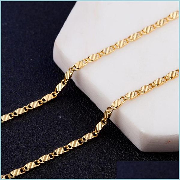 

chains 925 sterling sier 16/18/20/22/24/26/28/30 inch 2mm gold charm chain necklace for women man wedding fashion jewelry 1285 t2 dro dhewb, Silver