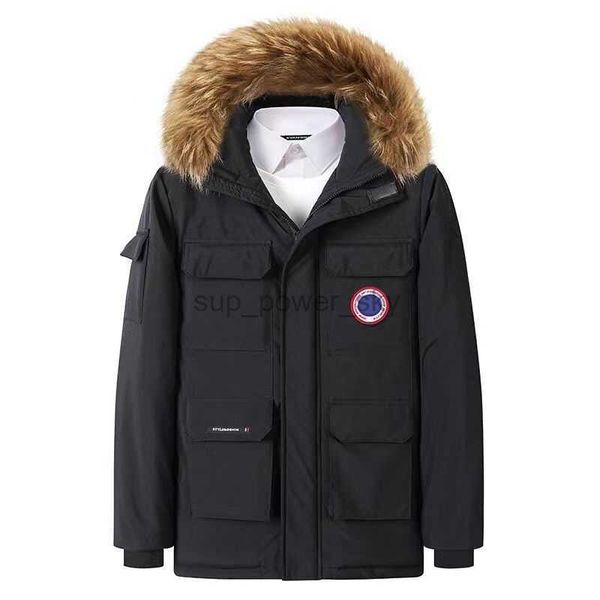 

men's down canadian designer goose parkas couple cotton jacket men medium length thickened warm 2022 winter new working clothes trendy, Black