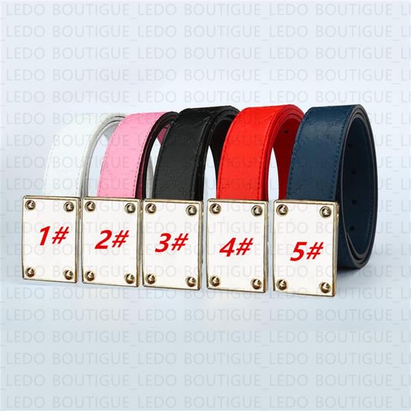 

fashion quality black white red blue signature leather men's belt with box men designers belts gold silver buckle women 216v, Black;brown