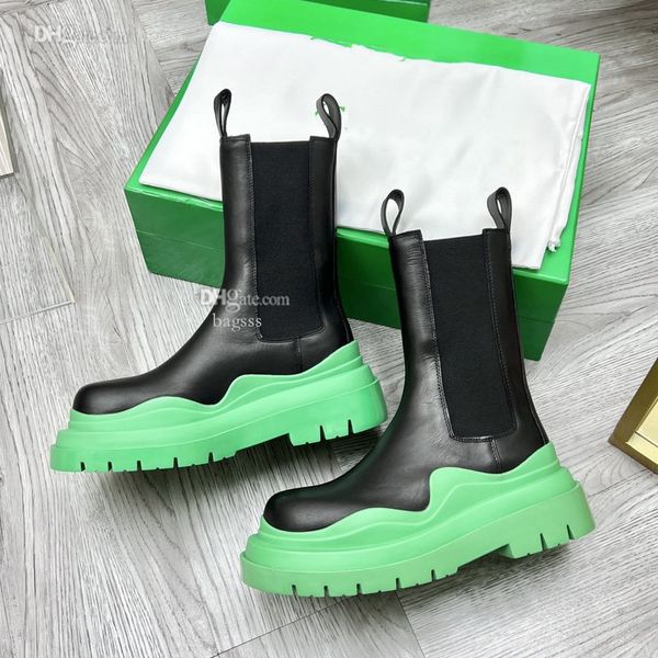 

winter designer ankle boots fashion bottegas leather booties luxury platform srgdeg, Black