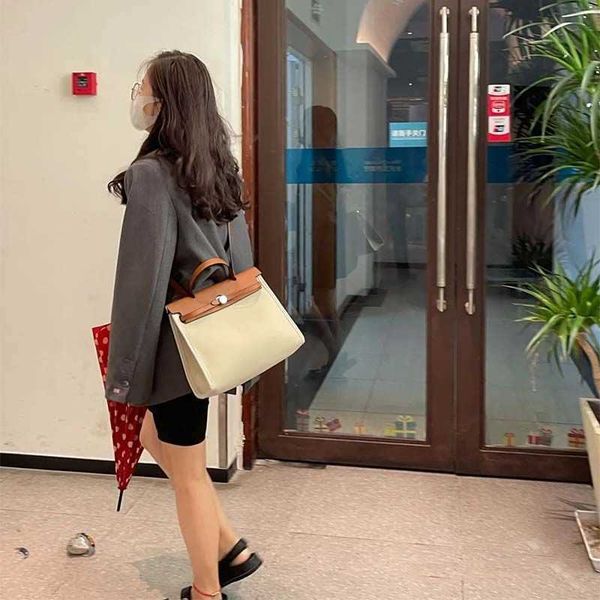 

designer fashion bags herbag herme 2022 autumn winter new canvas collage large capacity portable fashion single shoulder messenger