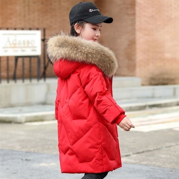 

down coat warm kids winter parka outerwear teenager outfit children clothing faux fur coat girls snowsuit jacket tz446 221007, Blue;gray