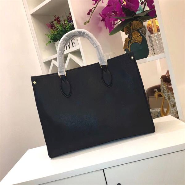 

women onthego tote teddy shopping composite bag bicolor empreinte cowhide leather inside double pocket size 30x16x13 5cm2292