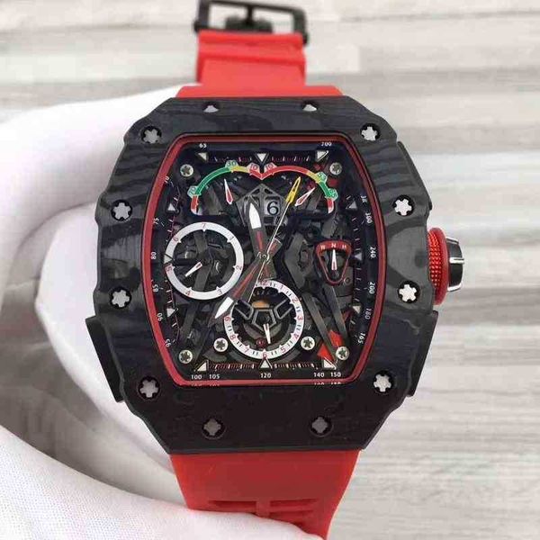 

luxury automatic mechanical watch richa milles es wristwatch designer mens mechanics black blue red rubber c