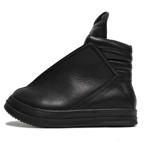 

owen seak men shoes high-ankle boots genuine leather women sneaker luxury trainers casual autumn zip flat black white