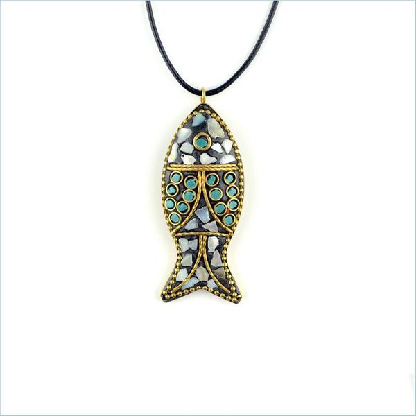 

pendant necklaces pretty necklaces fashion evade fish ethnic necklace stones vintage plate nepal jewelry handmade sanwoods bodhi pend dhtfs, Silver