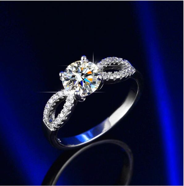 

fine wholesale3ct timeless love rings for women non-allergy 925 sterling silver synthetic diamond wedding ring jewellery set, Slivery;golden