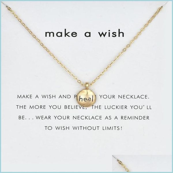 

pendant necklaces heal letters pendant necklace for women charm jewelry gold sier color wish card necklaces choker gifts d bdejewelry dhjph, Silver