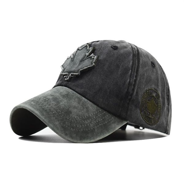 

fashion explosion models canadian maple leaf pattern baseball cap men and women cotton wild caps335g, Blue;gray