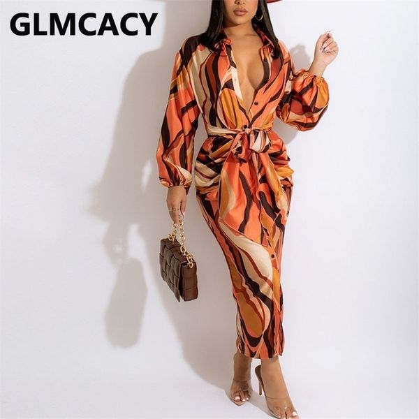 

casual dresses women abstract wave printed button down shirt elegant classy slim midi 221007, Black;gray