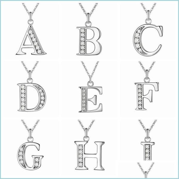 

pendant necklaces fashion 26 letter a-z sier plated necklace pendant jewelry 2891 q2 drop delivery 2021 necklaces pendants yydhhome dhchc, Silver