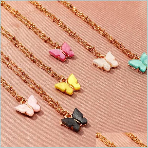 

pendant necklaces ins butterfly necklace women pendant necklaces fashion jewelry gift for girls statement party 240 t2 drop delivery dhzox, Silver