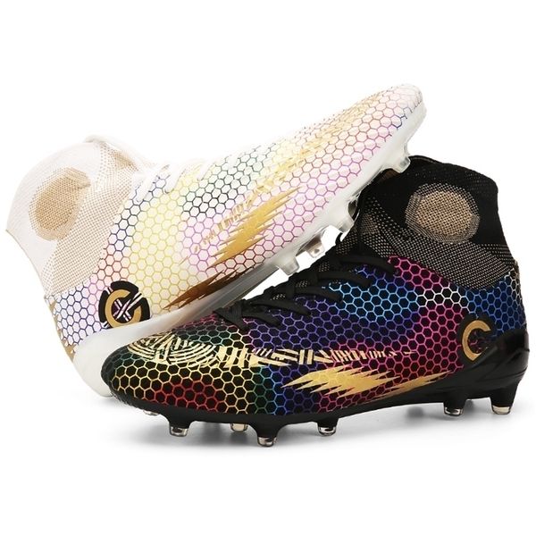 

dress shoes outdoor mens soccer cleats high ankle football long spikes training boots men women grass tfagfg 3546 221006, Black