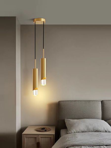 

led pendant lamp brass black tube drop light fixture kitchen island dining room shop bar counter decoration