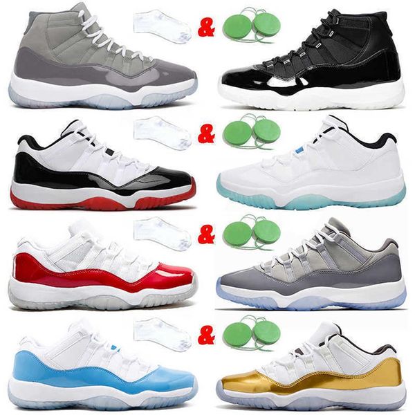 

jumpman 11 11s 2021 basketball shoes sneakers 25th anniversary varsity red low legend blue cool grey closing ceremony designer men283t, Black