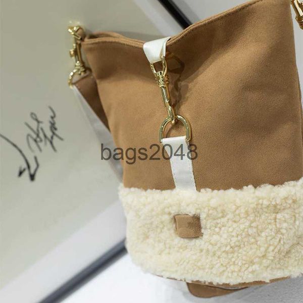 

evening bags ugg designer bag one shoulder womens bucket handbag high mercerized cow leather wool leather integrated handbgas