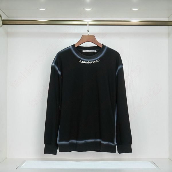 

logo crewneck sweatshirt in dense fleece autumn women fleece letter printed pullover sweatshirt long sleeve casual sports lady oversized hoo, Black