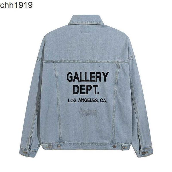 

2022 designers high street trend galleryes dept letter printed men and women couples loose denim jacket, Black;brown