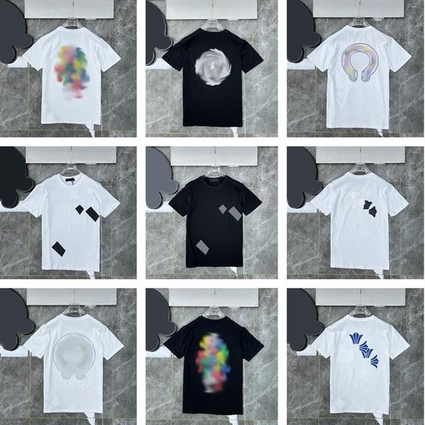 

chromes clothing mens tshirt tee designer cross hearts womens short sleeve chrome tshirts couples t shirts casual printed sum270t, White;black