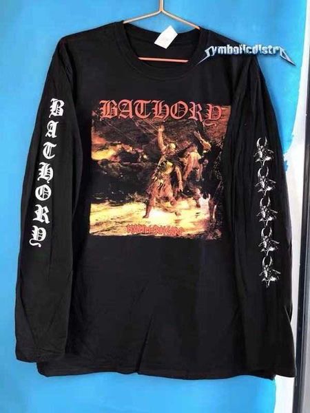 

men's t-shirts ha40 210g cotto round neck long sleeve t shirt hip hop rock metal straight breathable no touch print process t221007, White;black