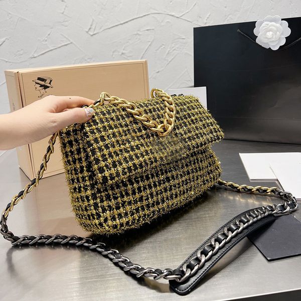 

tweed 19 women classic flap crossbody bag fashion quilted diamond lattice large capacity luxury designer bag wallet trend handbag suitcases