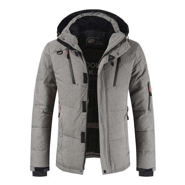 

mens down parkas white duck jacket men winter warm solid color hooded coats thick parka jackets outdoor coat 5xl 2201006, Black