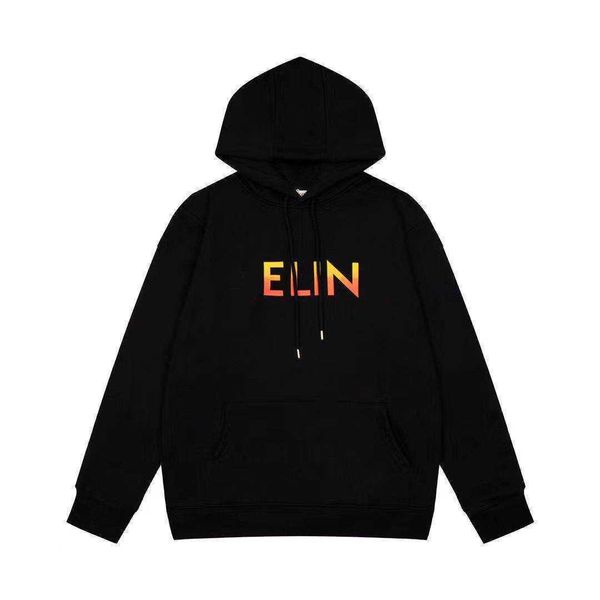 

brand luxury celi classic hoodie letter print men and women pullover autumn winter high street loose sweater black