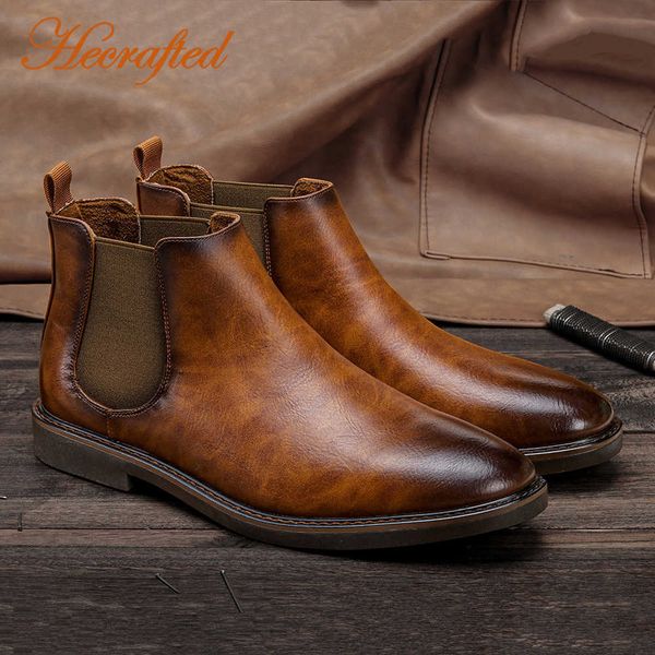 

40-46 chelsea boots men brand 2022 four seasons classic comfortable leather, Black